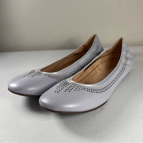 Vionic Whisper Womens Perforated Leather Ballet Flats Blue Haze Shoe Size 10 - Picture 10 of 10